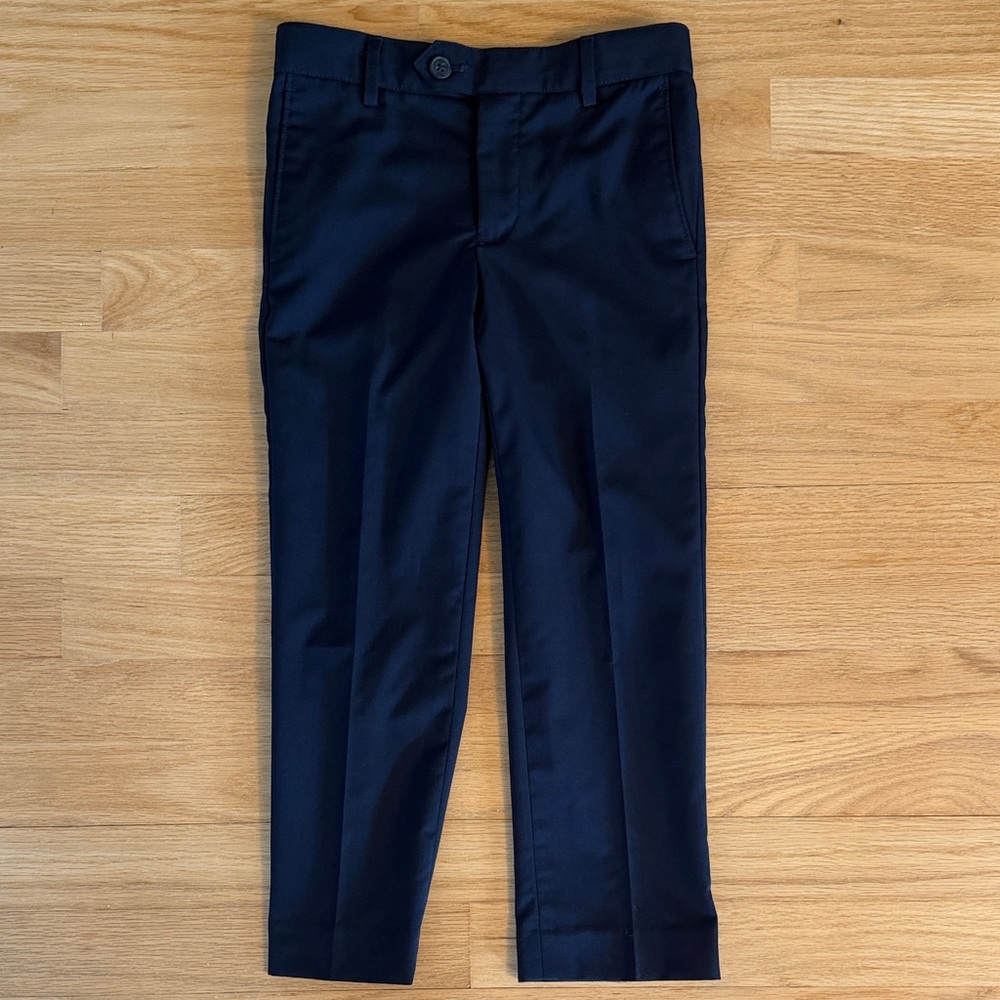 Boys Classic Navy Blue Dress Suit Pants, Size 5